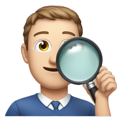 Mark zuckerberg holding a magnifier sticker