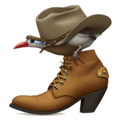 Bird with cowboy shoes  sticker