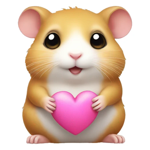 Hamster holding a heart  sticker