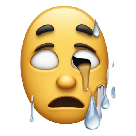 Crying emoji with heartbreak sticker