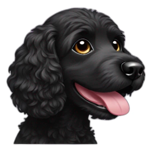black-spoodle-tongue-out sticker