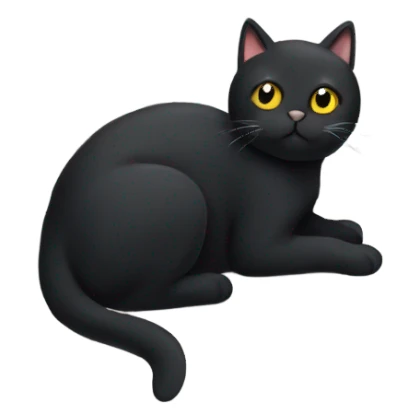 Black cat laying on radiator sticker