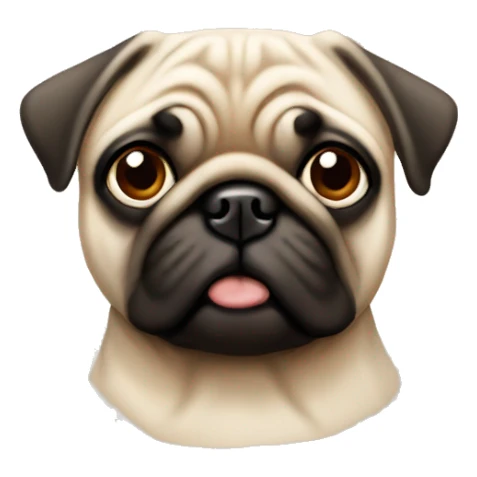 A Beige Pug with brown eyes sticker