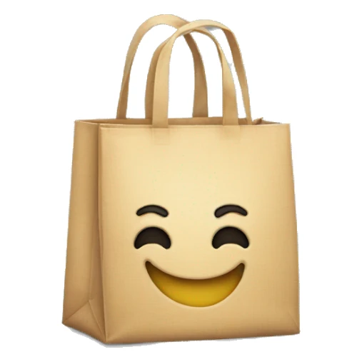 smiley face emoji wearing a bag sticker