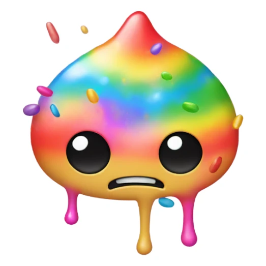Rainbow colored alien throwing up sprinkles  sticker