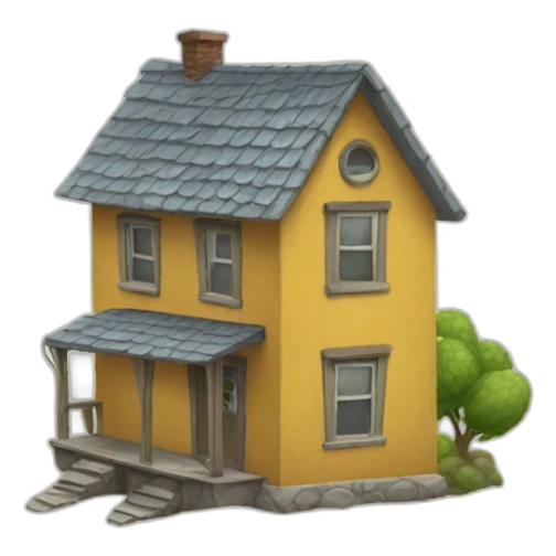 Walking house sticker