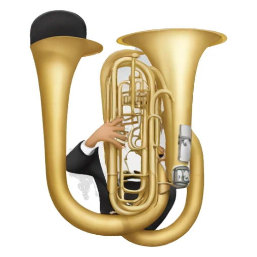 Bold tuba player sticker