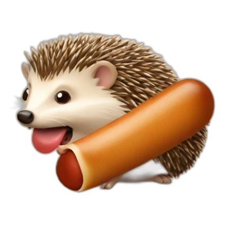 Hedgehog licking sausage sticker