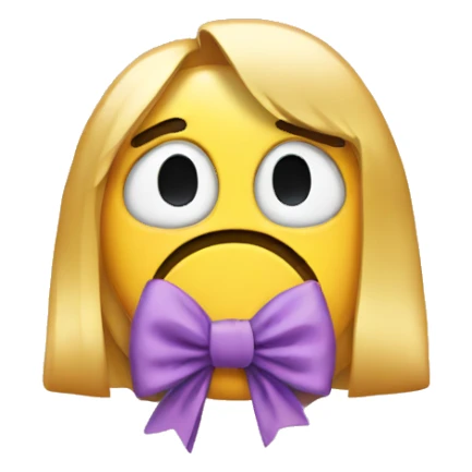 sad face with a bow sticker
