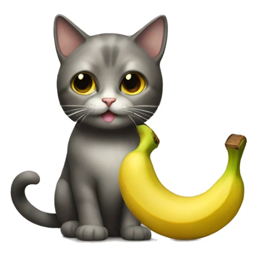 cat and banana sticker