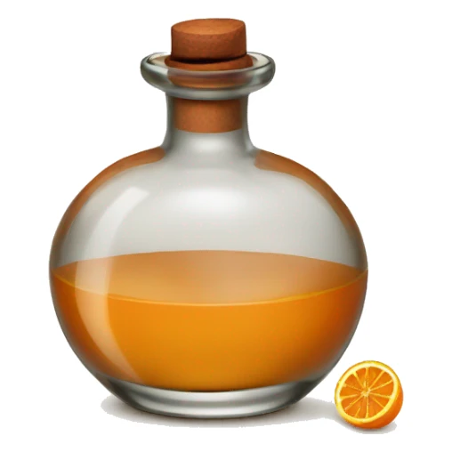 Tequila with cinnamon and orange sticker