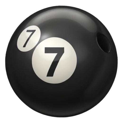 Black Pool ball with the number 7 on it. sticker