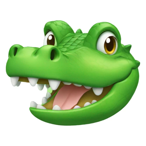 cute green crocodile head sticker