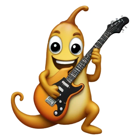 Happy slug playing electric guitar sticker