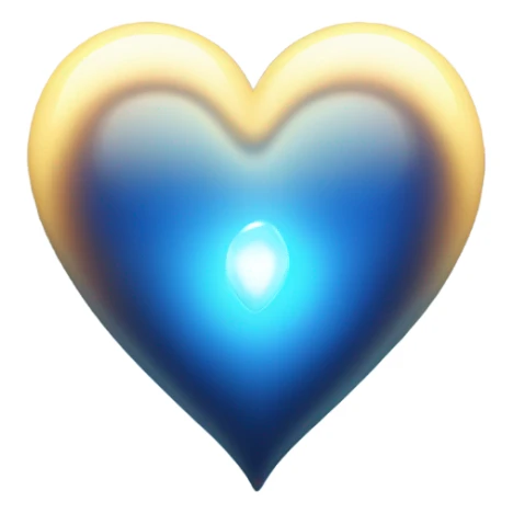 Deep blue glowing heart sticker