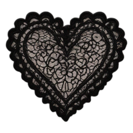 Black lace heart sticker