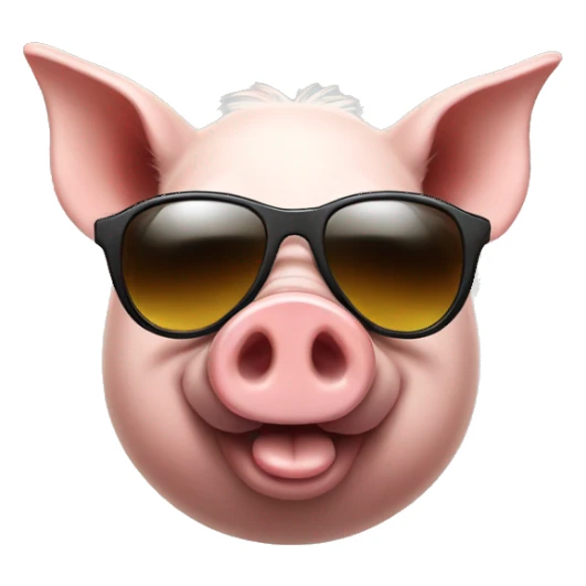 Pig with sunglasses sticker
