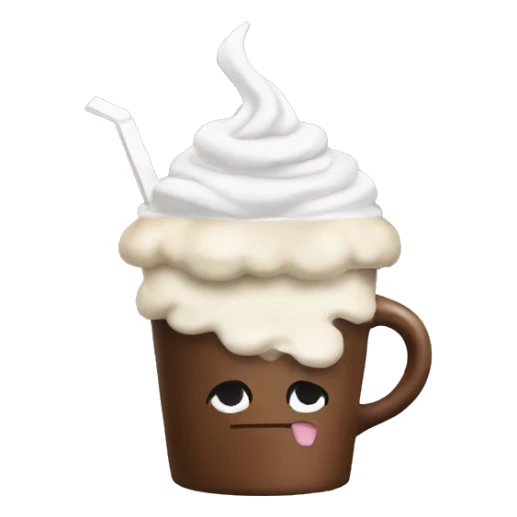 Coffee with whipped cream sticker