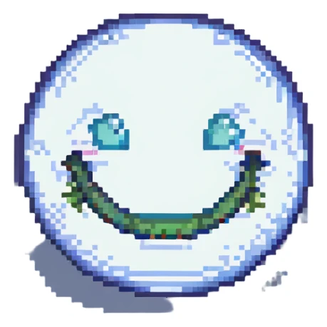 happy face pixel art style sticker