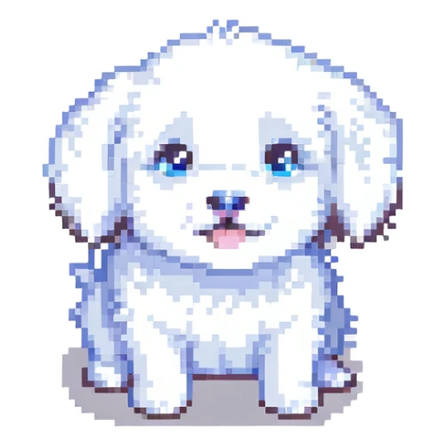 white fluffy little puppy sticker