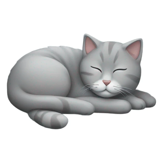 grey cat sleeping sticker