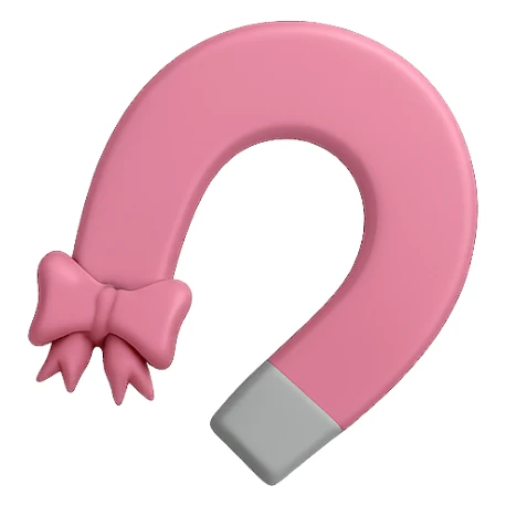 Isolate and keep only the pink magnet with a transparent background, removing all other elements from the image. sticker