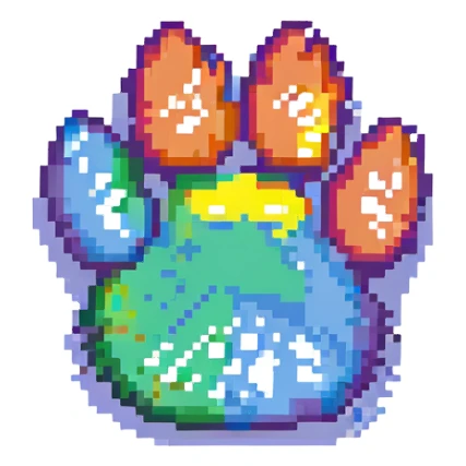 dog paws, colorful, simple sticker