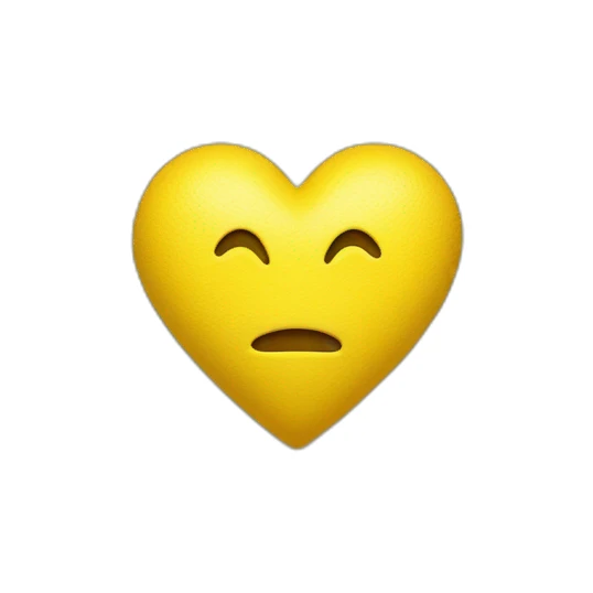 A yellow heart that there is E letter within sticker