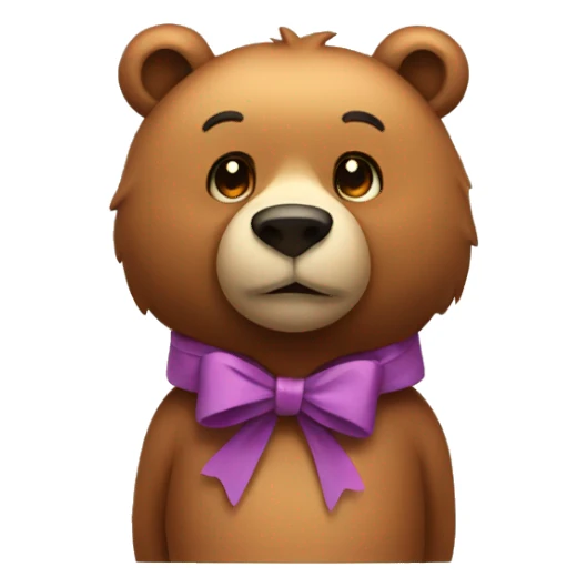 bear with a bow around his neck sticker