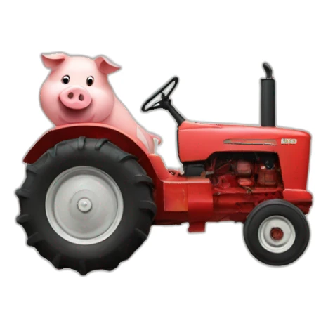 pig on tractor sticker