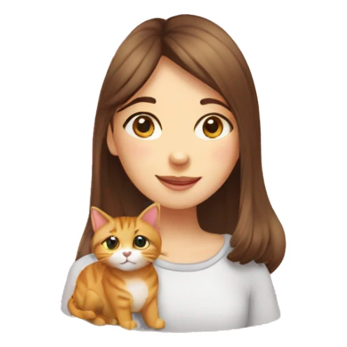 Fille caresse un chat sticker