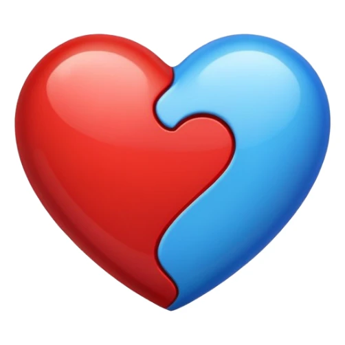 Bleu and red heart sticker