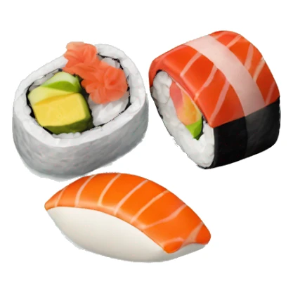 Coeur avec 2 sushis sticker