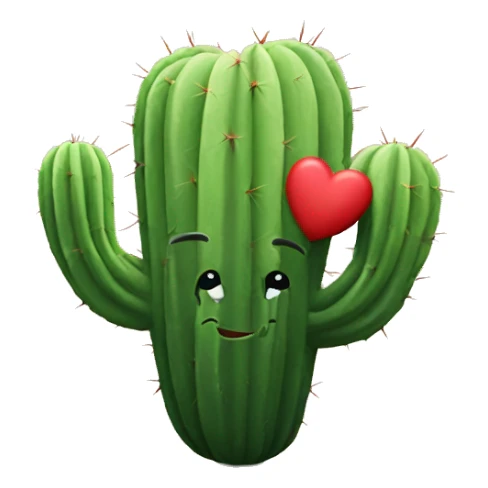 cactus in the shape of a heart sticker
