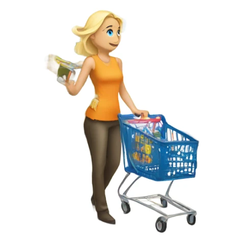 blonde grocery shopping sticker