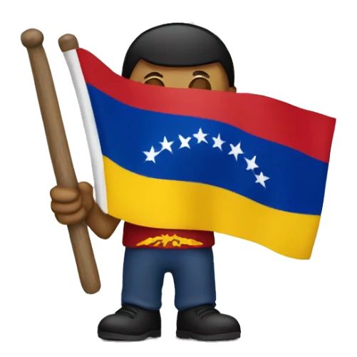 Man holding Venezuelan flag sticker