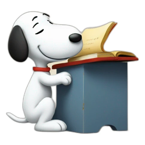 snoopy estudando sticker
