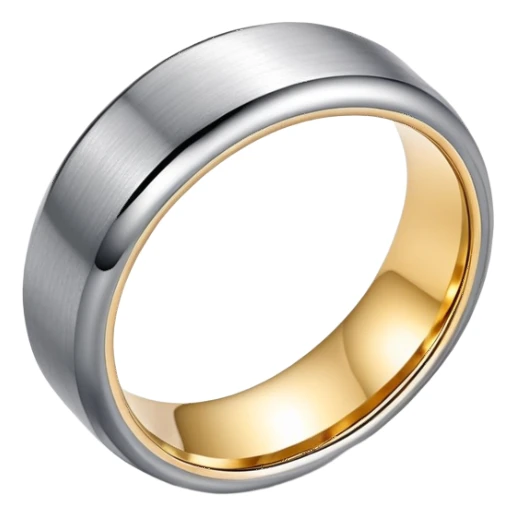 Two tone Tungsten silver and gold metal ring sticker