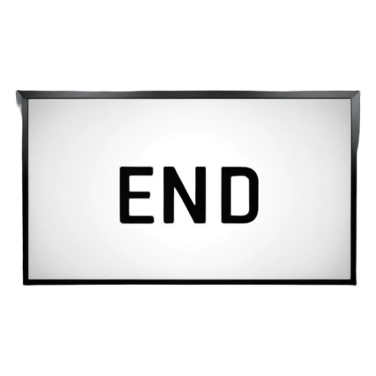 cinema screen the end sticker