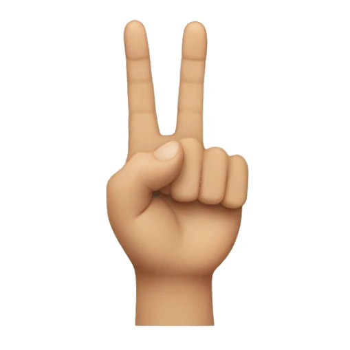 hand with index middle finger up sticker