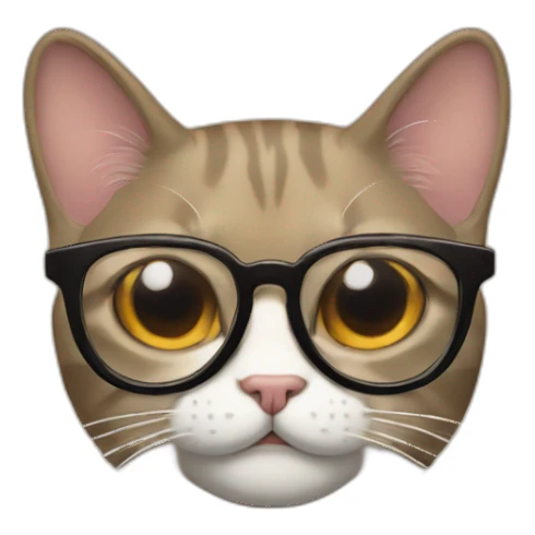 gato con lentes  sticker