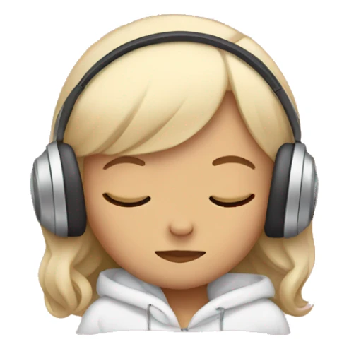 girly sleeping with headphones sticker