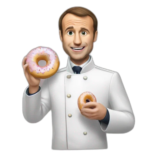 Macron qui mange un donut  sticker