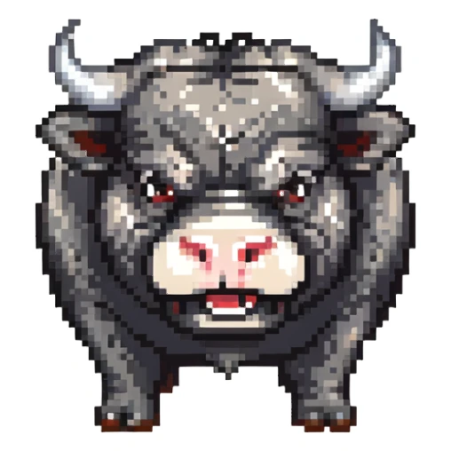 angry mischievous bull sticker