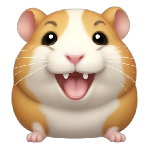 Hamster with chubby cheeks and braces on teeth sticker
