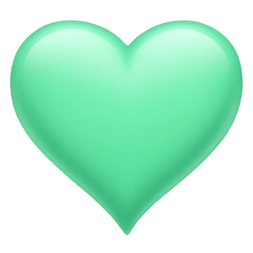 mint green heart sticker