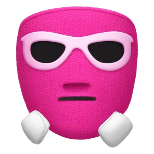 Pink ski mask sticker