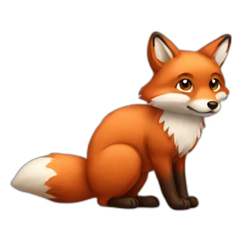 brown fur fox sticker