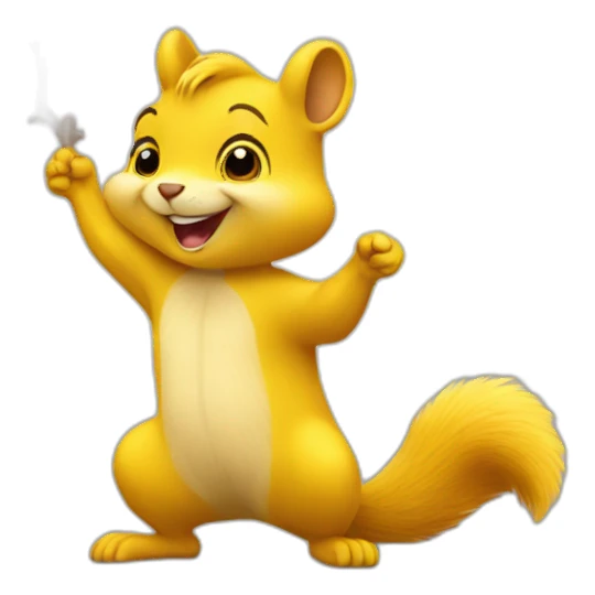 cheerful yellow squirrel sticker