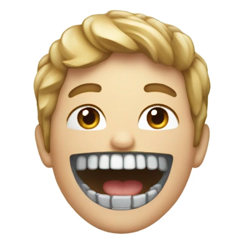 Person with realistic braces  sticker